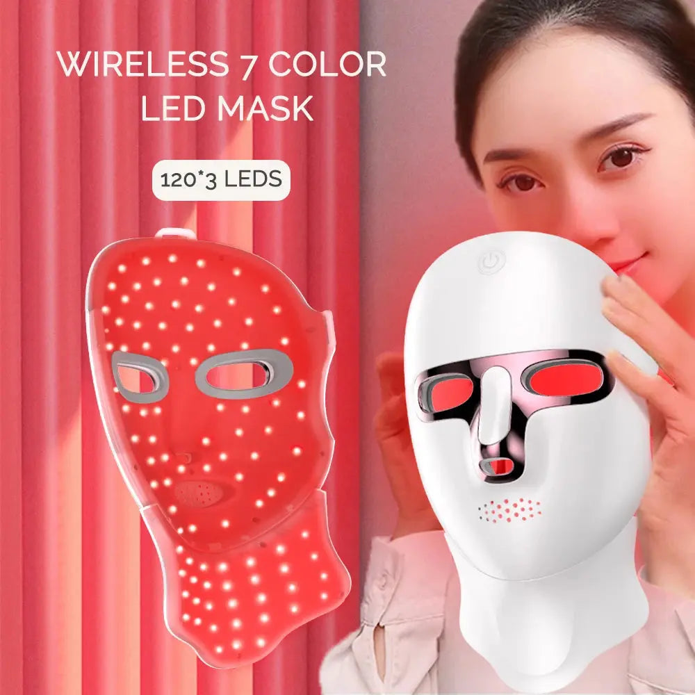 LED Beauty Mask 7 Colors – Anti-Aging Red Light Skin Care Therapy NNOS