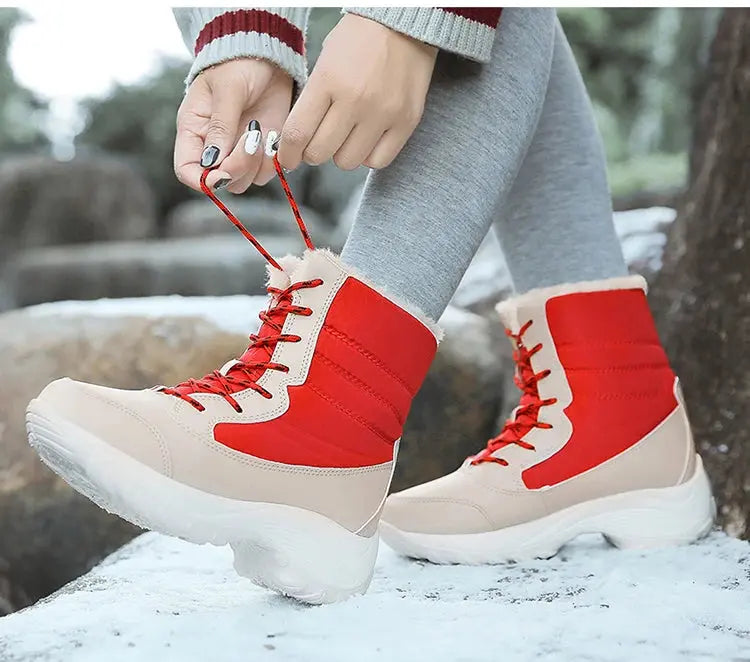 Snow Boots Women New Ladies Shoes Platform Shoes Woman Flat Keep Warm Boots Ladies Casual Plush Botas Mujer Winter Shoes Women NNOS