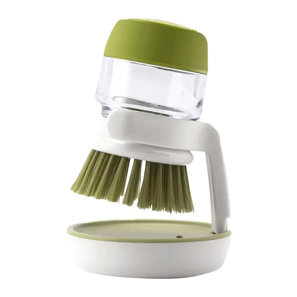 Multifunctional Kitchen Scrub Brush with Soap Dispenser Eco-Friendly Press Cleaning Brush for Durable Home Cleaning NNOS