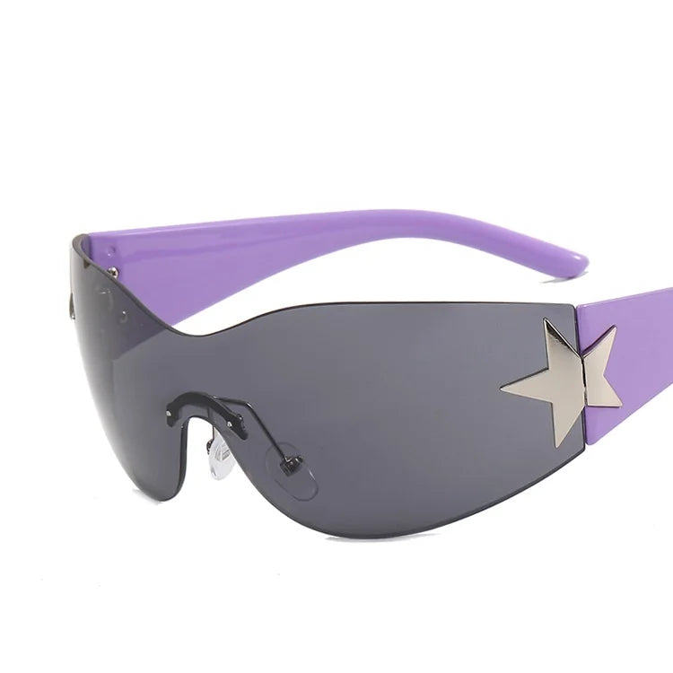 Women's Frameless Integrated Flying Climbing Sunglasses UV400 Sunscreen Cycling Mountaineering Hiking Camping Fashion Eyewear NNOS