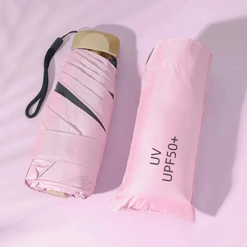 Compact Travel Umbrella with UV Protection and Folding Design