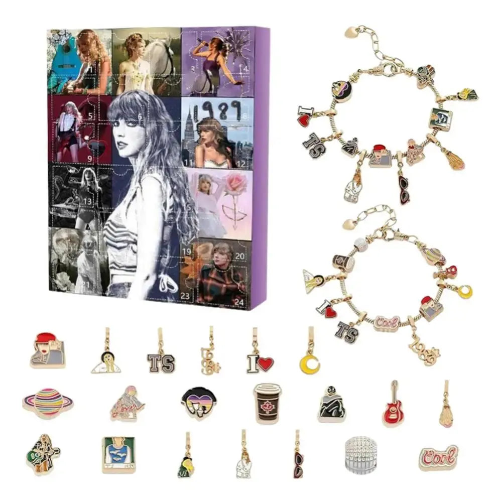 Christmas DIY Bracelet Gift Box Holiday Calendar Earrings Necklace Jewelry Handmade Beaded Set Christmas Countdown Calendar NNOS