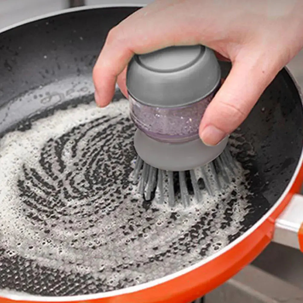 Multifunctional Kitchen Scrub Brush with Soap Dispenser Eco-Friendly Press Cleaning Brush for Durable Home Cleaning NNOS