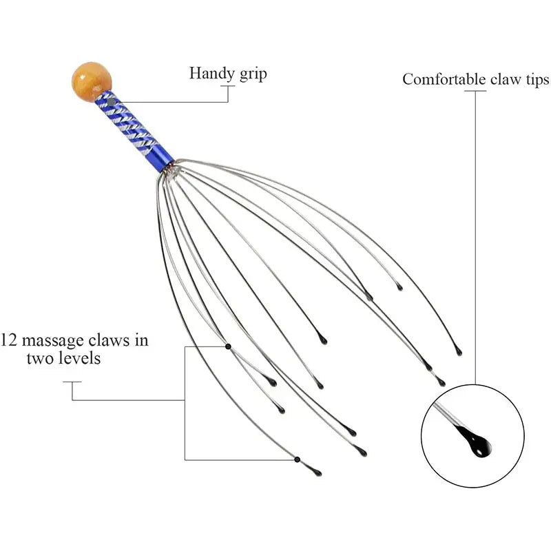 Octopus Head Massager Scratching Scalp Relaxation Relief Body Massager Scratcher Relieves Tension Health Care Tools Random NNOS