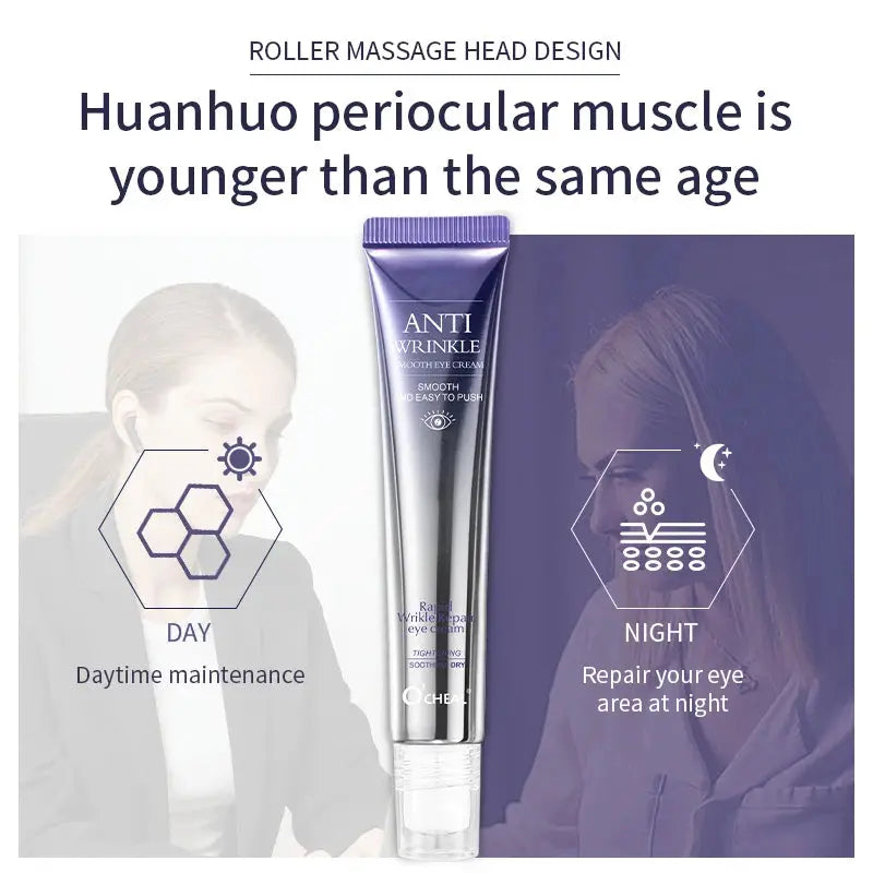 O'CHEAL Anti Wrinkle Anti Dark Circle Eye Cream Roller Massager Moisturizing Eye Bags Anti Aging Hyaluronic Acid Eye Skin Care NNOS