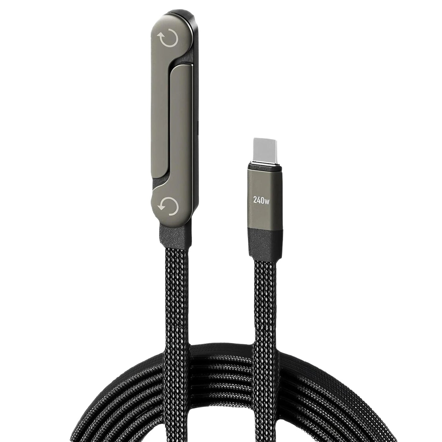2-IN-1 Type-C Cable Foldable Mobile Phone Holder 240W Fast Charging Data Cable Multifunction Phone Charge Bracket Dual PD cable NNOS