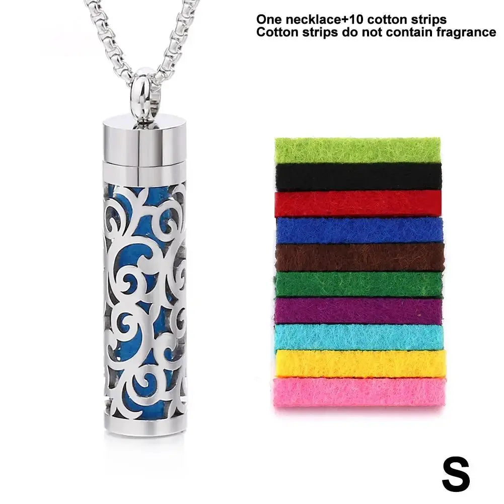 Aromatherapy Jewelry Pendant Flowers Pattern Hollow Out Perfume Lockets Essential Oil Diffuser Necklace NNOS
