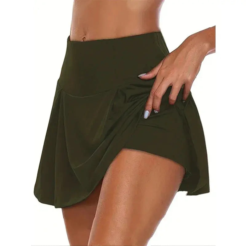Y2K High-Waist Athletic Skort – 12 Colors, Stretchy & Breathable Fabric, Non-Sheer Comfort for All-Season Sporty Style NNOS