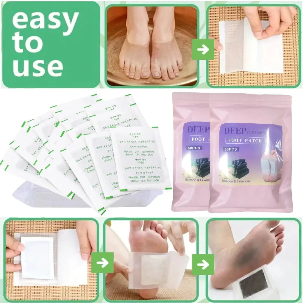 Natural Detox Foot Patches – 50-200PCS Herbal Stickers for Stress Relief NNOS