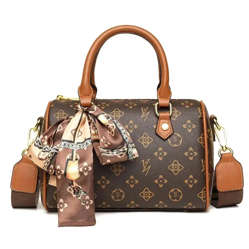 Luxury Crossbody Bag for Women New Fashion Retro Printed Handbag of High Quality PU Leather Boston Shoulder Tote NNOS