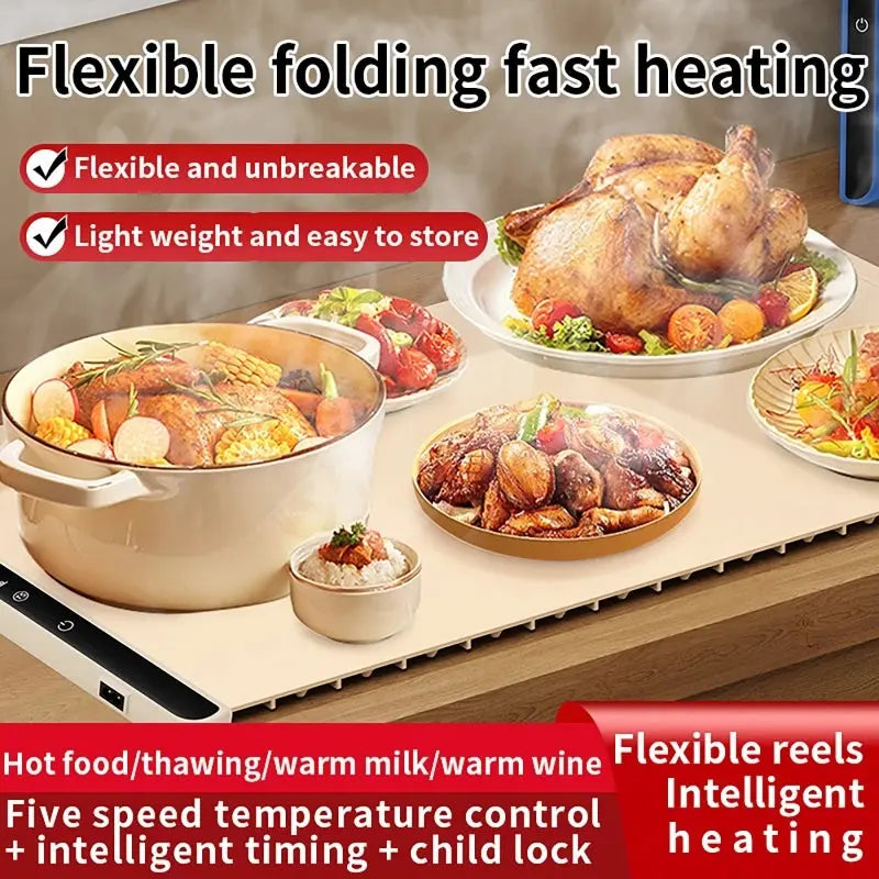Versatile Portable Electric Warming Tray with Adjustable Temperature Control NNOS