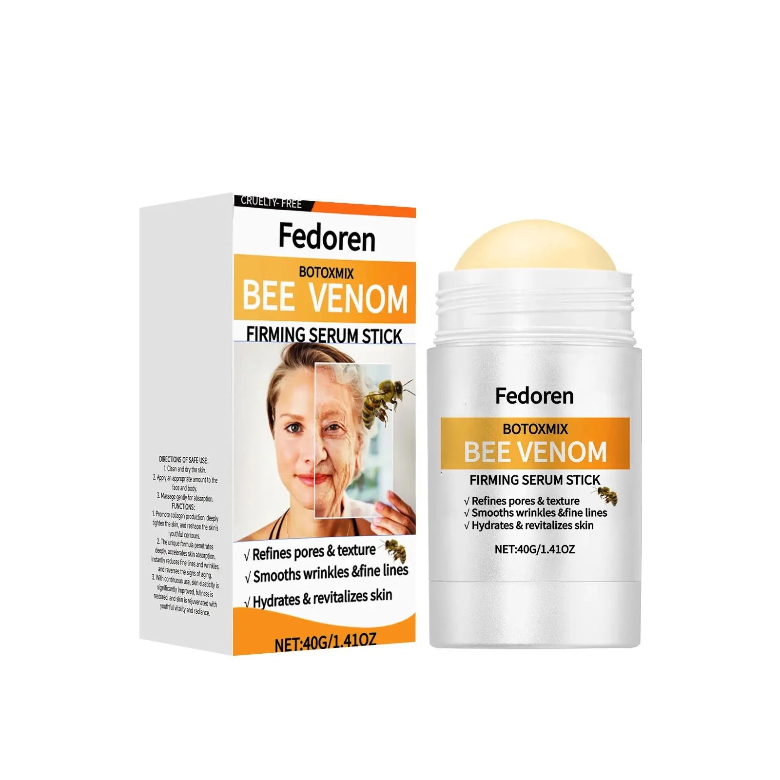 40g Bee Venom Firming Cream Stick Anti-Aging Face Serum Lifting Tightening Serum Skin Firming Cream Reduces Wrinkles Fine Lines NNOS
