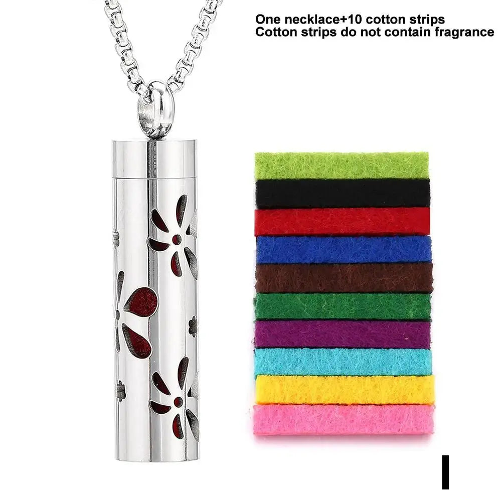 Aromatherapy Jewelry Pendant Flowers Pattern Hollow Out Perfume Lockets Essential Oil Diffuser Necklace NNOS