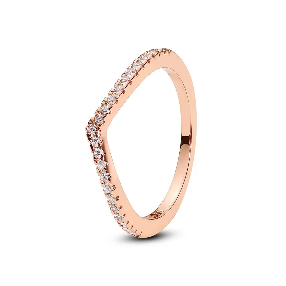 925 Sterling Silver Infinity Heart Ring – Rose Gold Crystal Engagement & Wedding Jewelry for Women NNOS