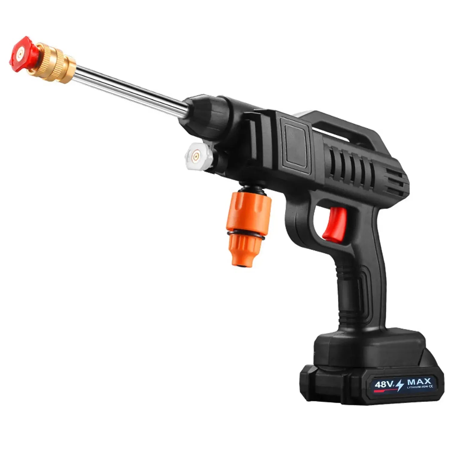 1500W Cordless High-Pressure Water Gun for Car Wash 40-50 Bar Foam Maker Auto Home Garden Cleaning Machine with 5M Hose NNOS