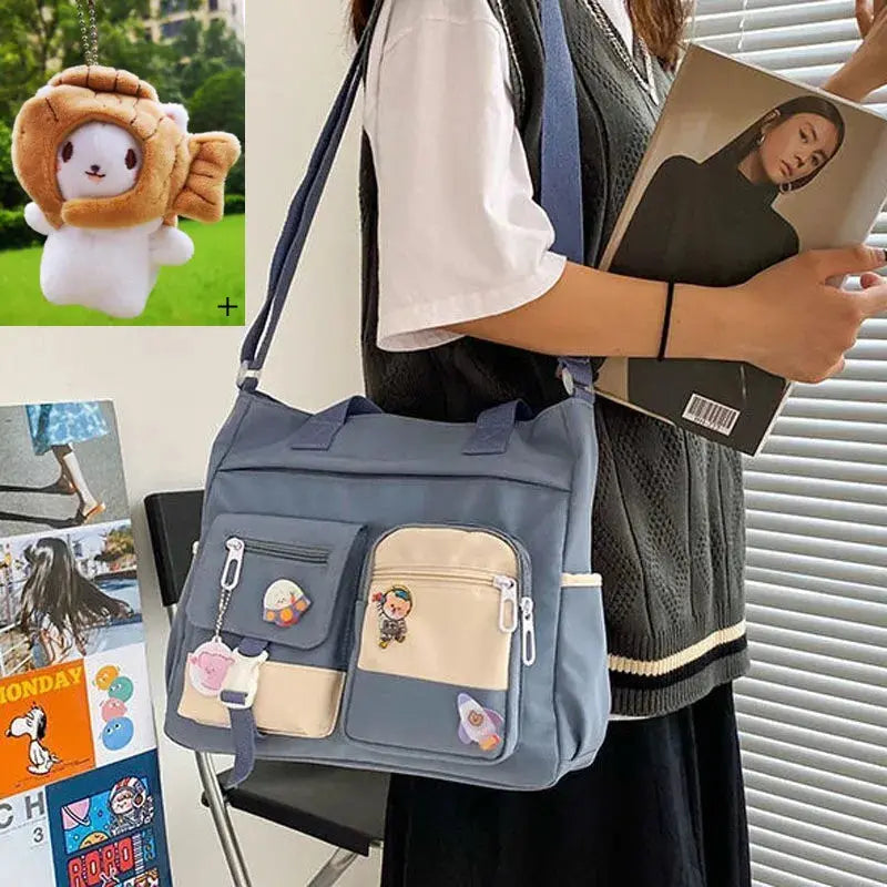 Waterproof Nylon Canvas Shoulder Bag – Stylish Japanese-Inspired Crossbody Satchel for Women, Girls & Students NNOS