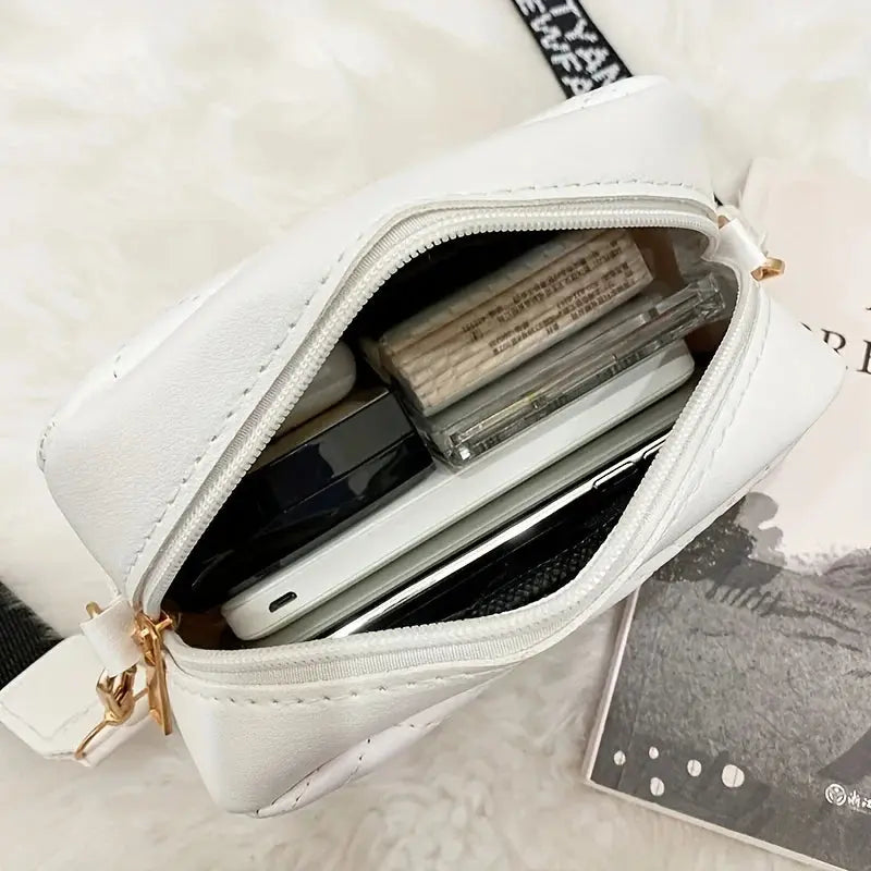 Geometric Pattern Crossbody Shoulder Bag Casual Zippered Camera Lipstick Bag Square Size Eye Catching NNOS