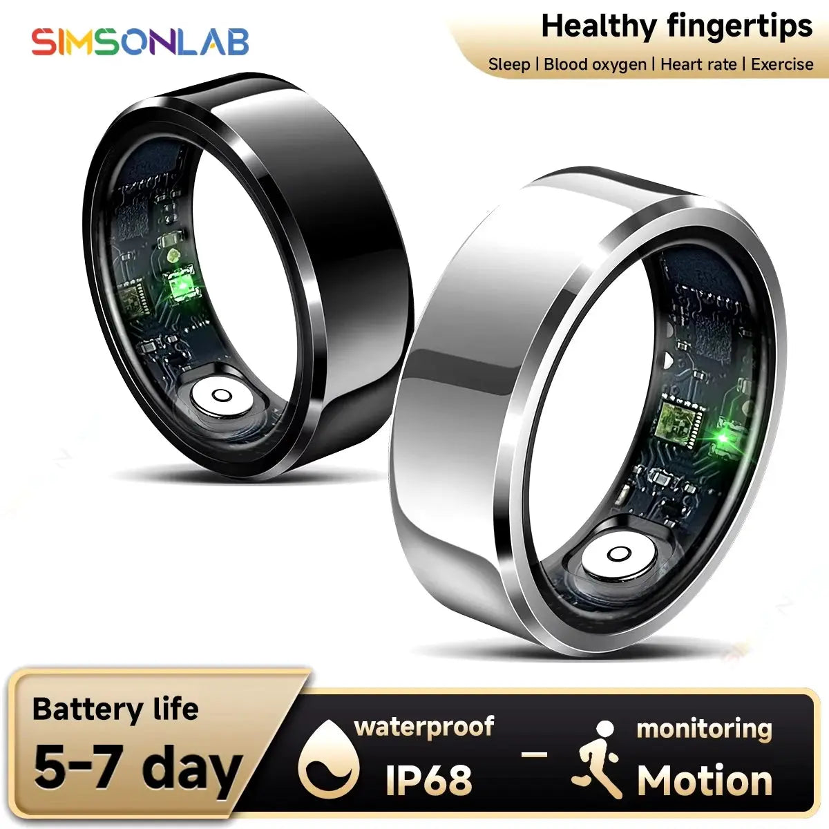 2025 New Smart Ring Blood Pressure Sleep Health Monitoring Multi-sport Modes smartring IP68 Waterproof Remote Care For Men Women NNOS