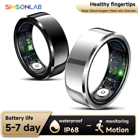 2025 New Smart Ring Blood Pressure Sleep Health Monitoring Multi-sport Modes smartring IP68 Waterproof Remote Care For Men Women NNOS