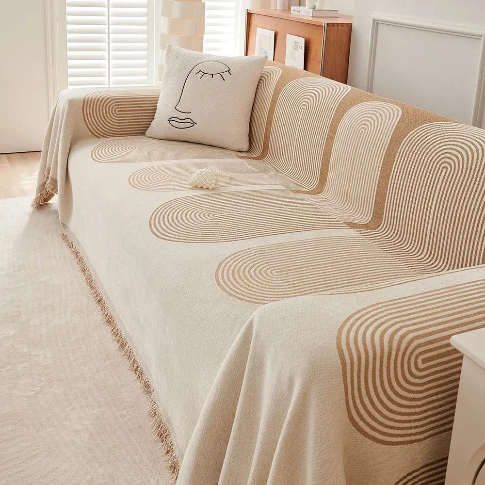 Sofa Cover – Nordic Tassel Throw Blanket for 4-Season Use & Scratch Protection NNOS