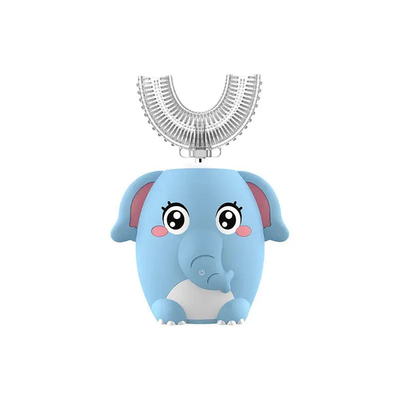 Children's Sonic Electric Toothbrush USB Rechargeable for Kids U-shaped 360Degrees Automatic Silicone Toothbrush Blue Light IPX7 NNOS