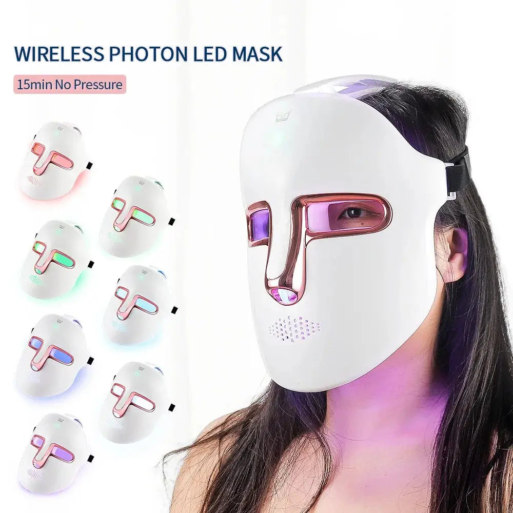 LED Beauty Mask 7 Colors – Anti-Aging Red Light Skin Care Therapy NNOS