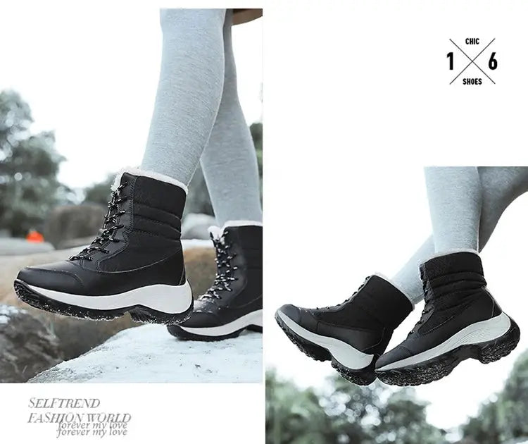 Snow Boots Women New Ladies Shoes Platform Shoes Woman Flat Keep Warm Boots Ladies Casual Plush Botas Mujer Winter Shoes Women NNOS