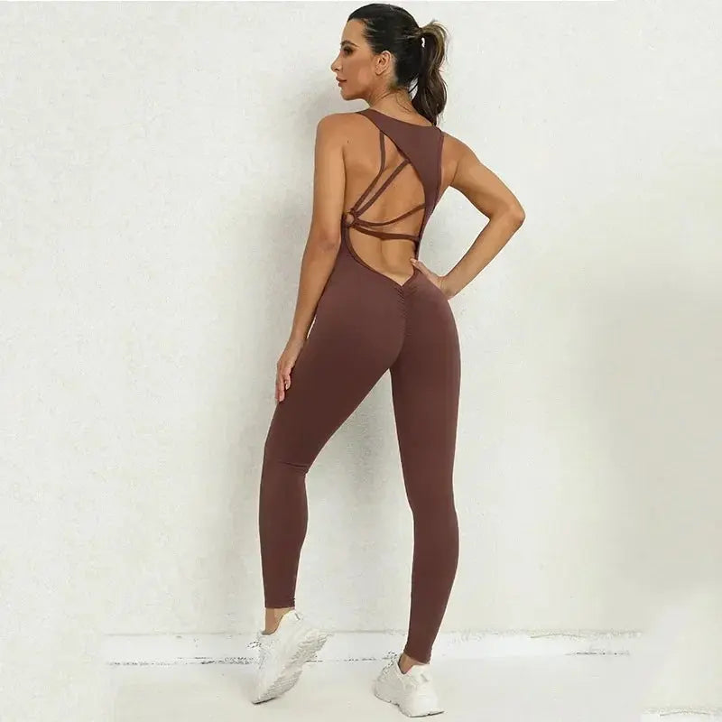 Sporty Jumpsuit Woman Sports Overalls Women Sportswear Gym Set Yoga Clothes Fitness Clothing Workout NNOS