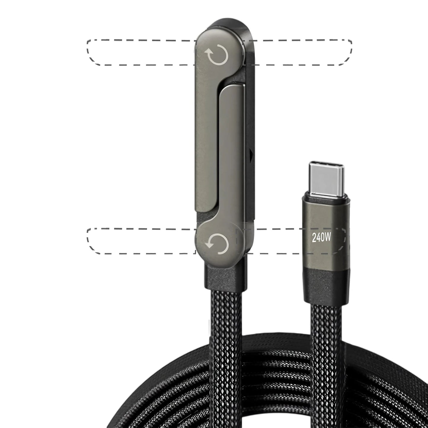 2-IN-1 Type-C Cable Foldable Mobile Phone Holder 240W Fast Charging Data Cable Multifunction Phone Charge Bracket Dual PD cable NNOS