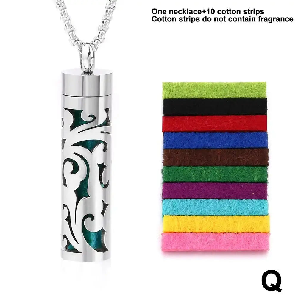 Aromatherapy Jewelry Pendant Flowers Pattern Hollow Out Perfume Lockets Essential Oil Diffuser Necklace NNOS