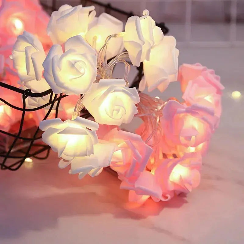 2M Rose Flower LED Fairy Lights – Romantic Garland for Wedding & Party NNOS
