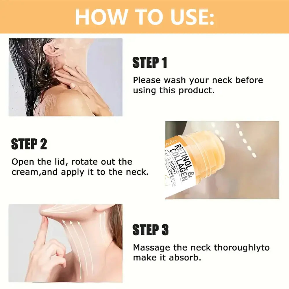 Retinol and Collagen Facial Neck Cream, Lifting Neck, Firming and Moisturizing Skin, Powerful Moisturizing Neck and Facial Skin, Brightening Neck Texture NNOS