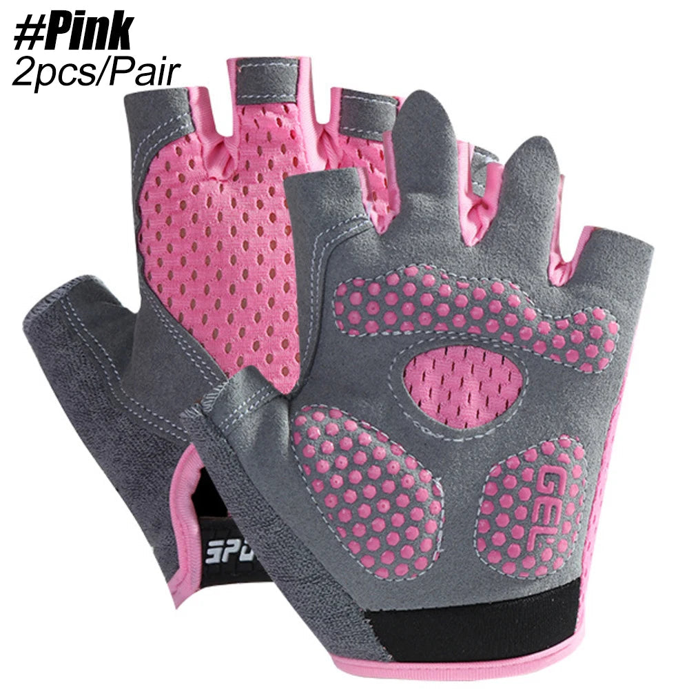 1Pair Non-slip Kids Gloves Half Finger Thickened Palm Protective Faux Leather Tear Resistant - Cycling Climbing Kid Sport Gloves NNOS