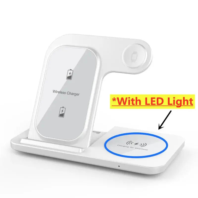3 in 1 Wireless Charger Stand Pad For iPhone 15 14 13 12 X Max Foldable Fast Charging Station Dock For IWatch 8 7 SE AirPods Pro NNOS