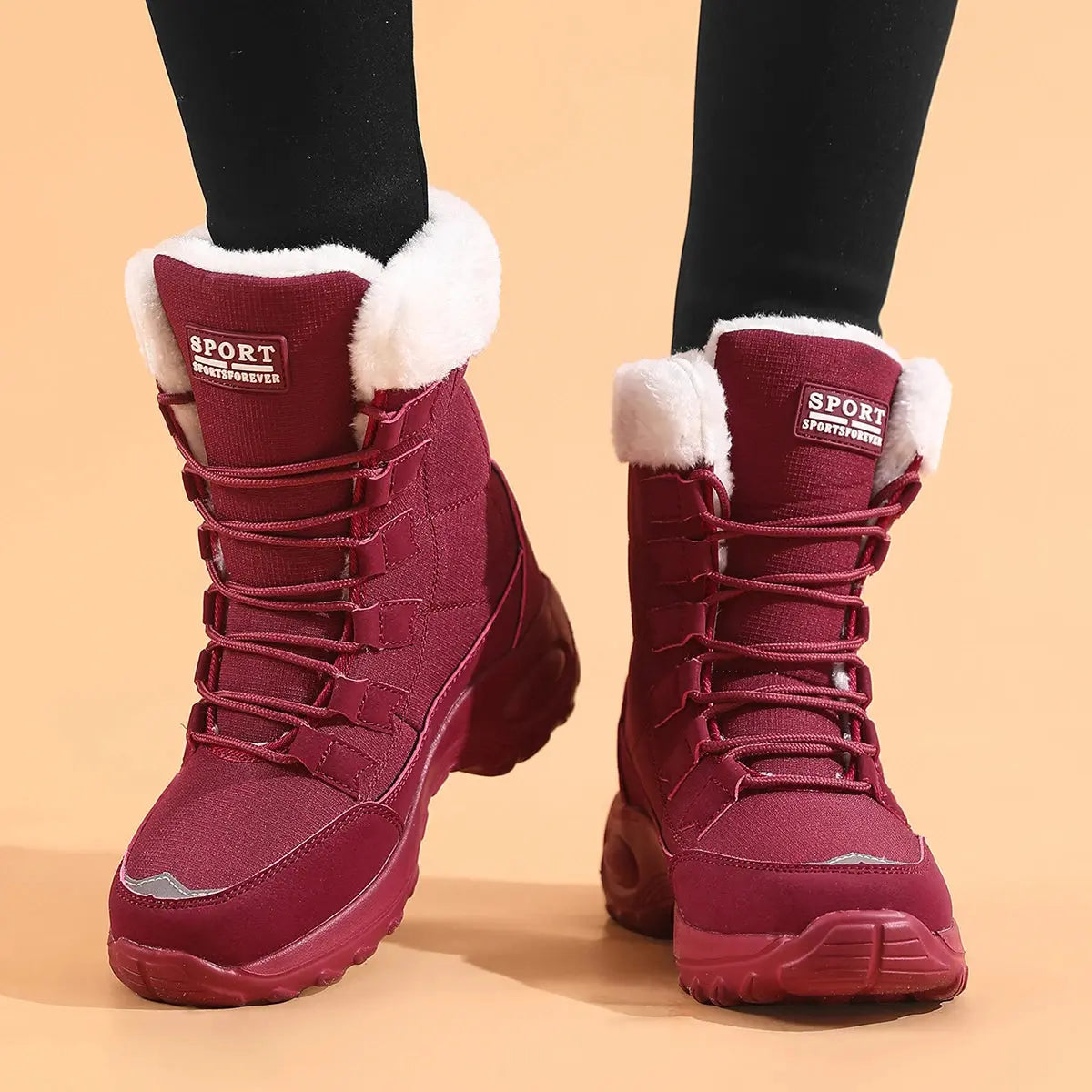 Women's Boots Winter High Quality Keep Warm Mid-Calf Waterproof Snow Boots Women Comfortable Ladies Thigh High Hiking Boots NNOS