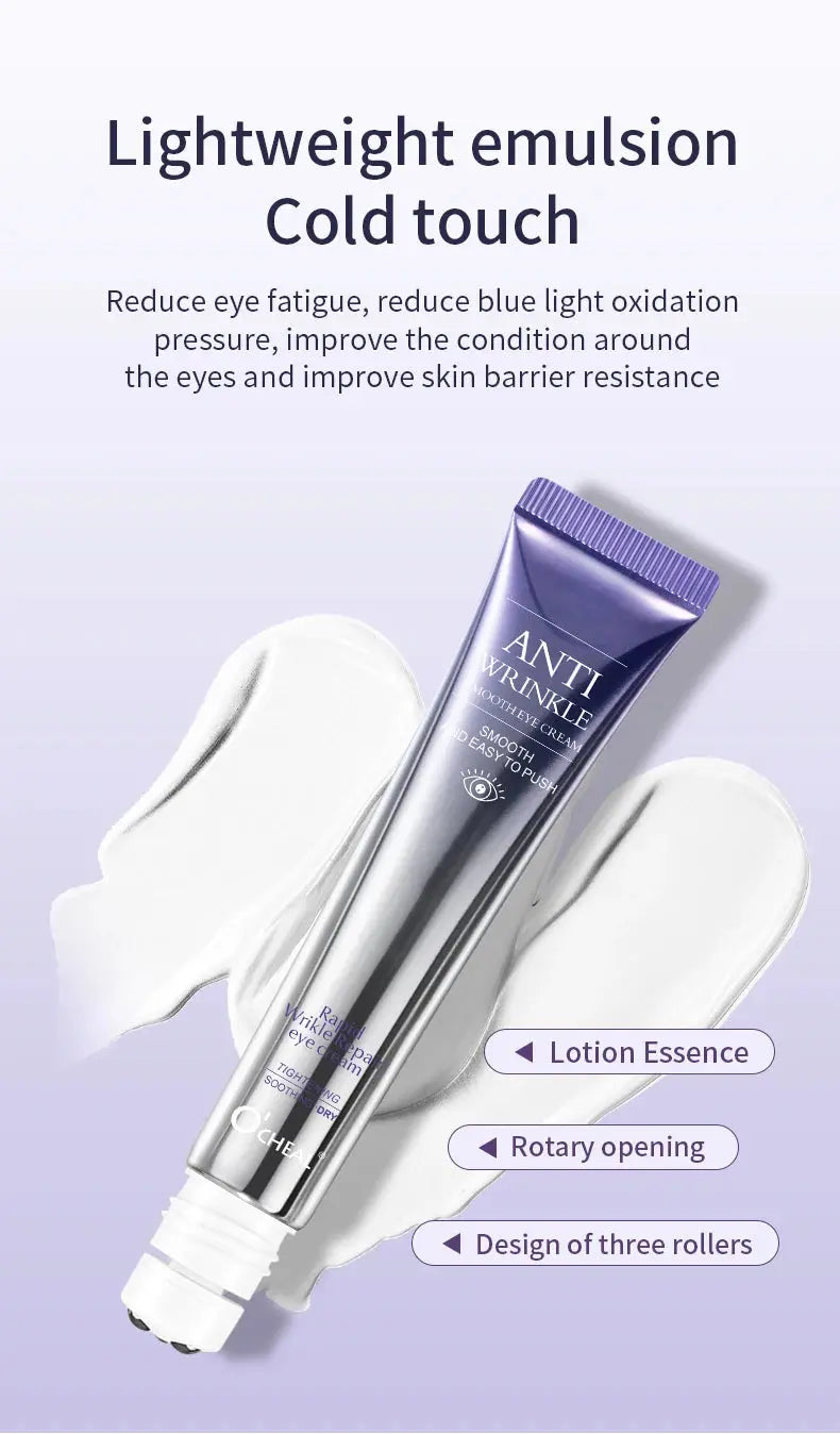 O'CHEAL Anti Wrinkle Anti Dark Circle Eye Cream Roller Massager Moisturizing Eye Bags Anti Aging Hyaluronic Acid Eye Skin Care NNOS