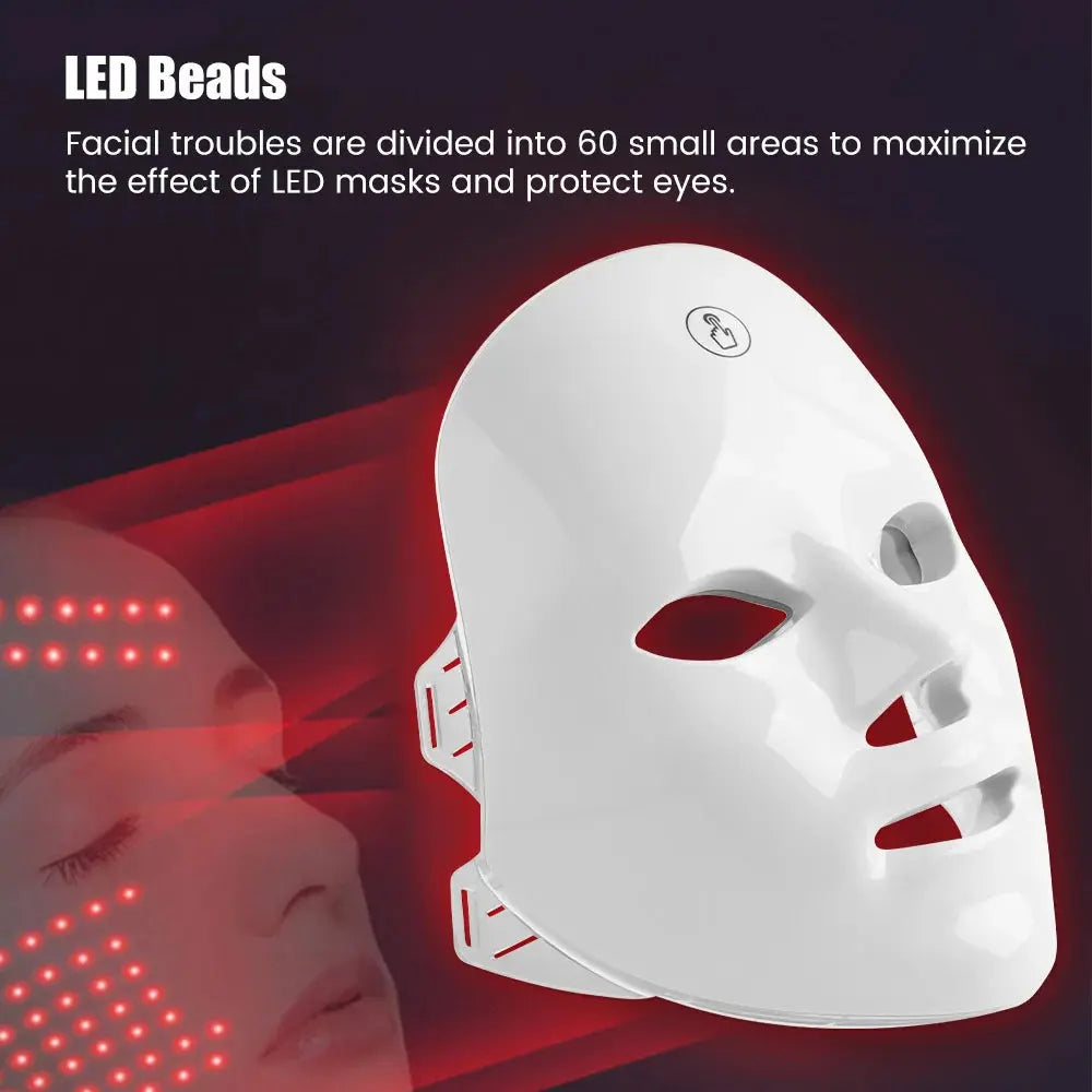 7 Colors Photon Facial LED Mask Red Light Therapy Anti Aging Face Neck Beauty Mask Relaxation Treatment Anti-Wrinkle Skin Care NNOS