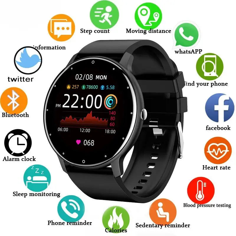 Fashion Smart Watch Full Touch Screen Sports Fitness Tracker IP68 Waterproof Bluetooth Smartwatch for Men Women product image