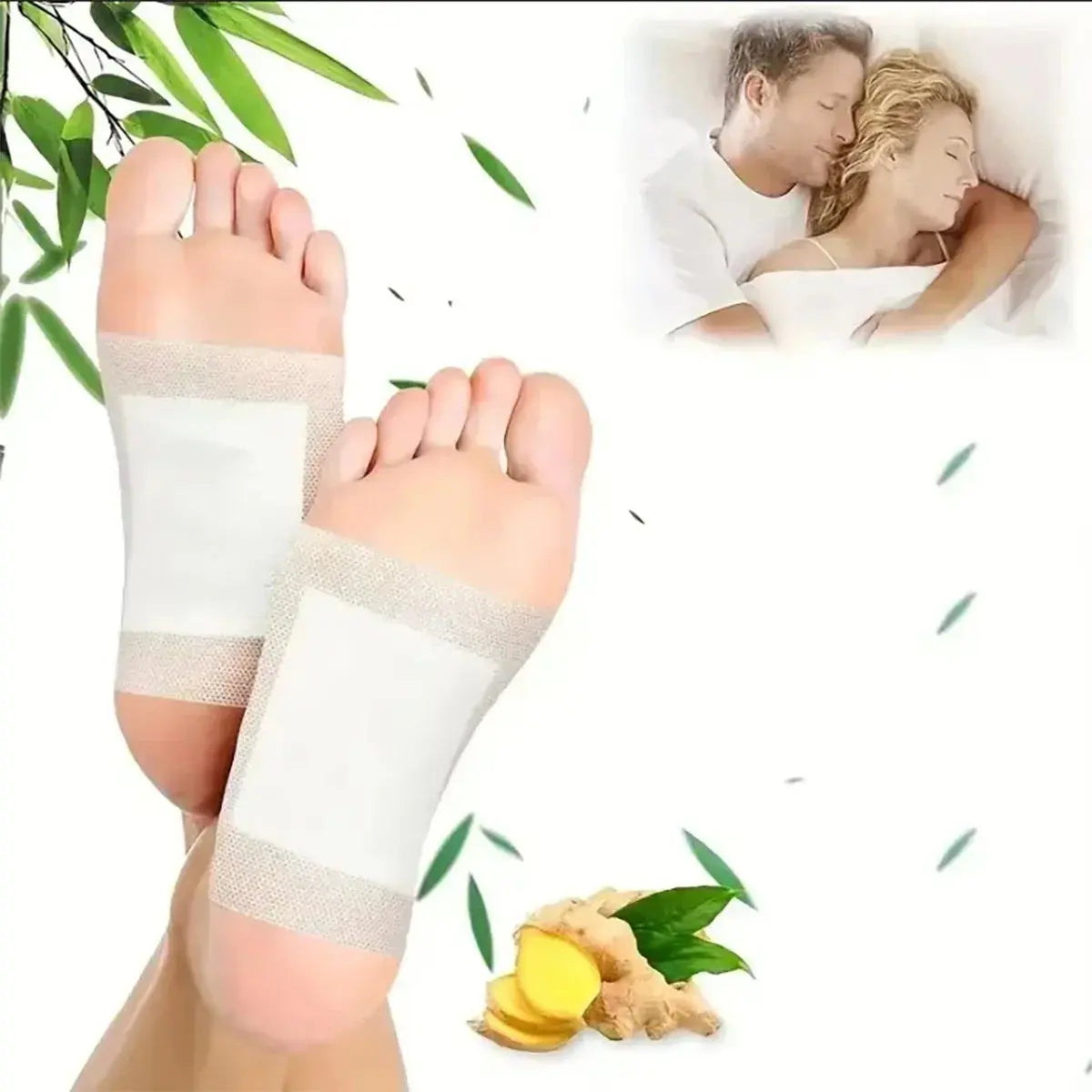 Bamboo & Ginger Foot Pads (50 Pack) – Detox, Moisturize & Relax Naturally NNOS
