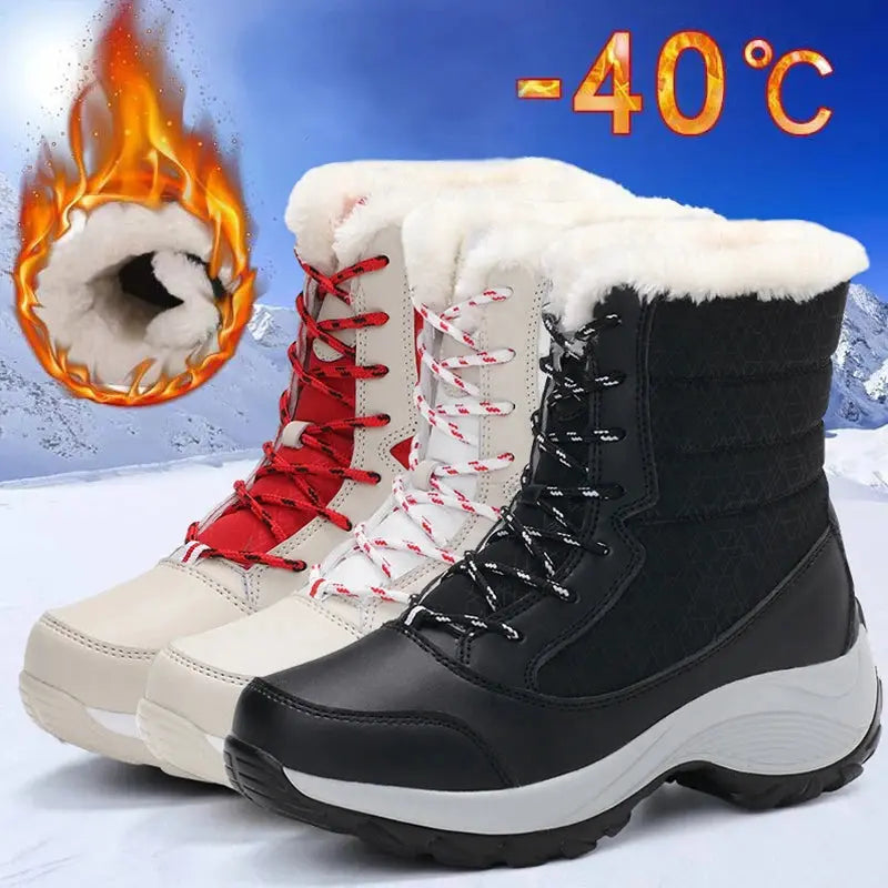 Snow Boots Women New Ladies Shoes Platform Shoes Woman Flat Keep Warm Boots Ladies Casual Plush Botas Mujer Winter Shoes Women NNOS