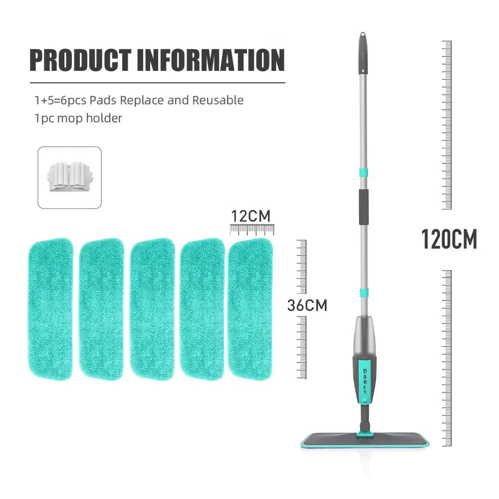 Magic Floor Cleaning Sweeper Brooms With Microfiber Pads 360° Rotation Flat Spray Floor Mop Broom For Cleaning Home Spin Mop NNOS