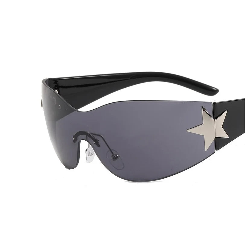 Women's Frameless Integrated Flying Climbing Sunglasses UV400 Sunscreen Cycling Mountaineering Hiking Camping Fashion Eyewear NNOS