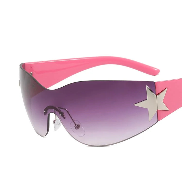 Women's Frameless Integrated Flying Climbing Sunglasses UV400 Sunscreen Cycling Mountaineering Hiking Camping Fashion Eyewear NNOS