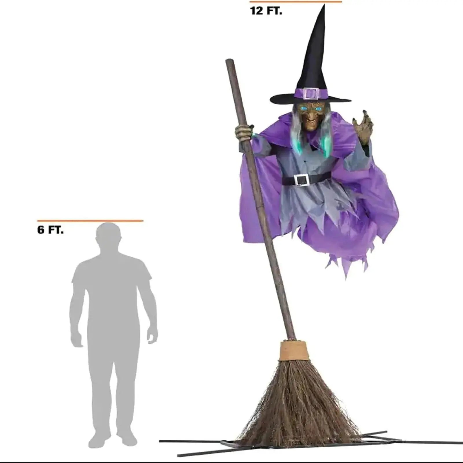Halloween Decoration Voice Control Witch Large Hanging  Luminous Soundmaking Bar  House Horror Decoration 12FT NNOS