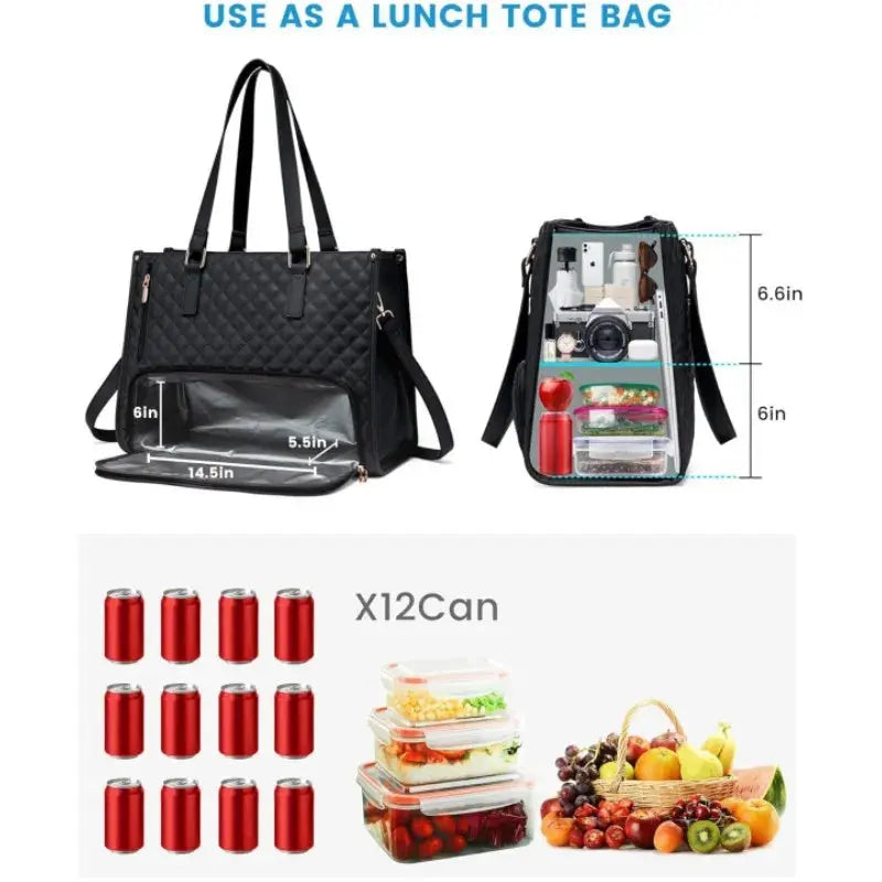 Multifunctional 2In1 Cooler Lunch Bags Insulated Handbag for Women Men Large Capacity Travel Picnic Lunch Box Food Delivery Bag NNOS