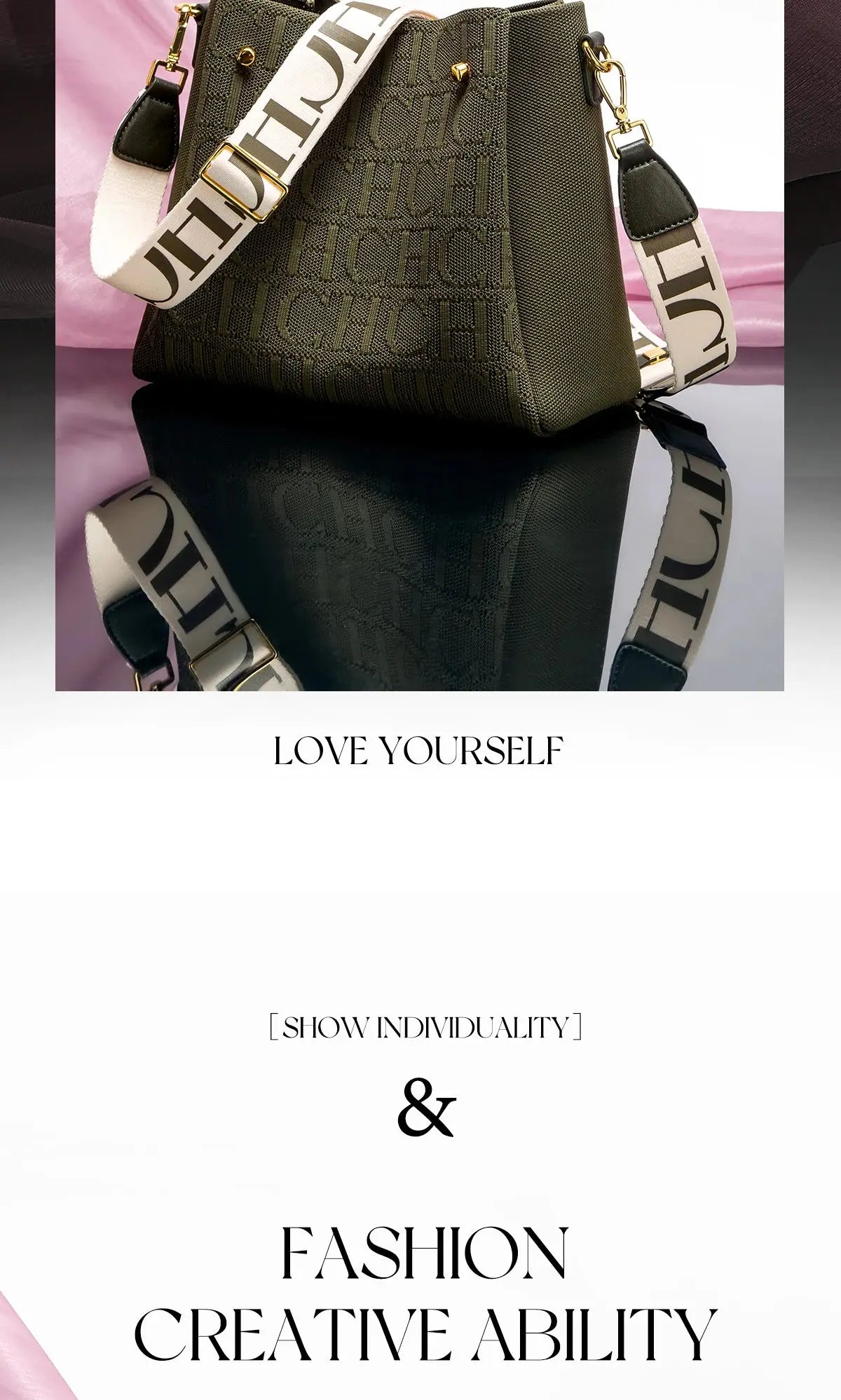 CH Elegant Letter Rope Crossbody Bag – Designer-Inspired, Fashionable & Spacious Shoulder Purse for Stylish Women NNOS