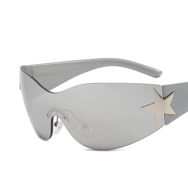 Women's Frameless Integrated Flying Climbing Sunglasses UV400 Sunscreen Cycling Mountaineering Hiking Camping Fashion Eyewear NNOS