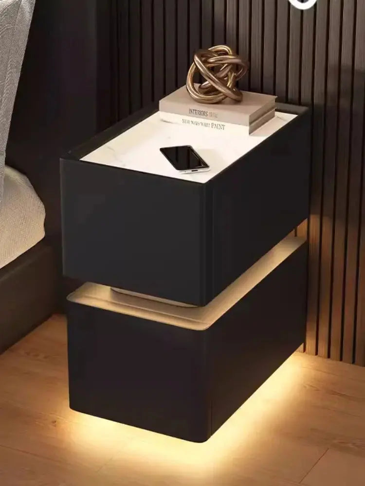 Smart Bedside Table – Modern Nightstand with Wireless Charging & LED Features NNOS