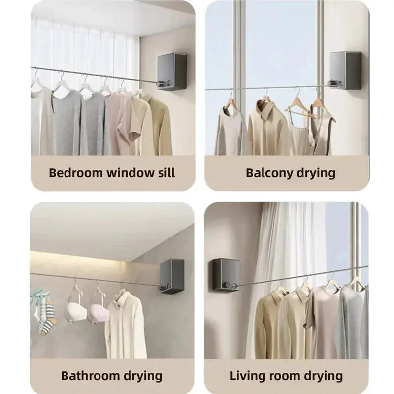 Retractable Clothesline Wall-Mounted Without Holes Indoor And Outdoor Universal Clothes Drying Quilts Are Small And Invisible NNOS