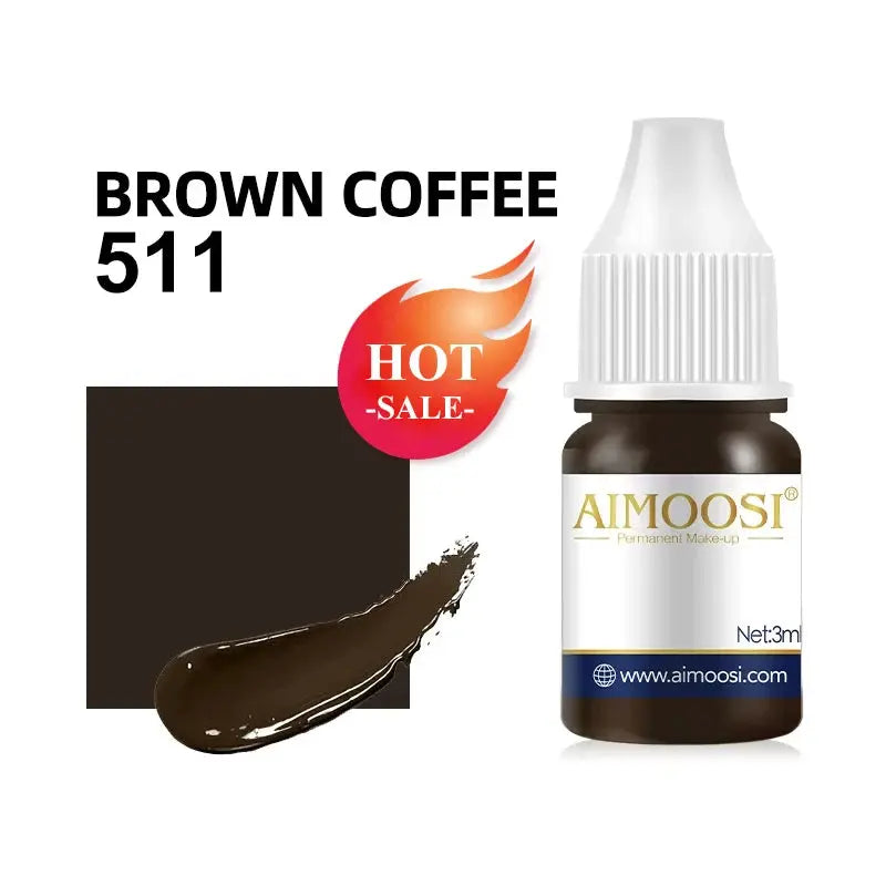 AIMOOSI Henna Eyebrow Tattoo Ink – Professional Microblading Pigment for Eyeliner & Brow Enhancement | 0.1OZ Black Permanent Makeup Ink NNOS